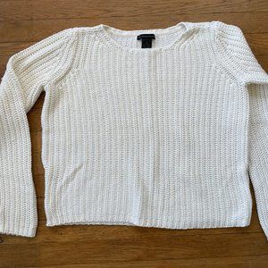 Preswick & Moore Very Soft White Knit Cotton Blend Sweater Sz medium